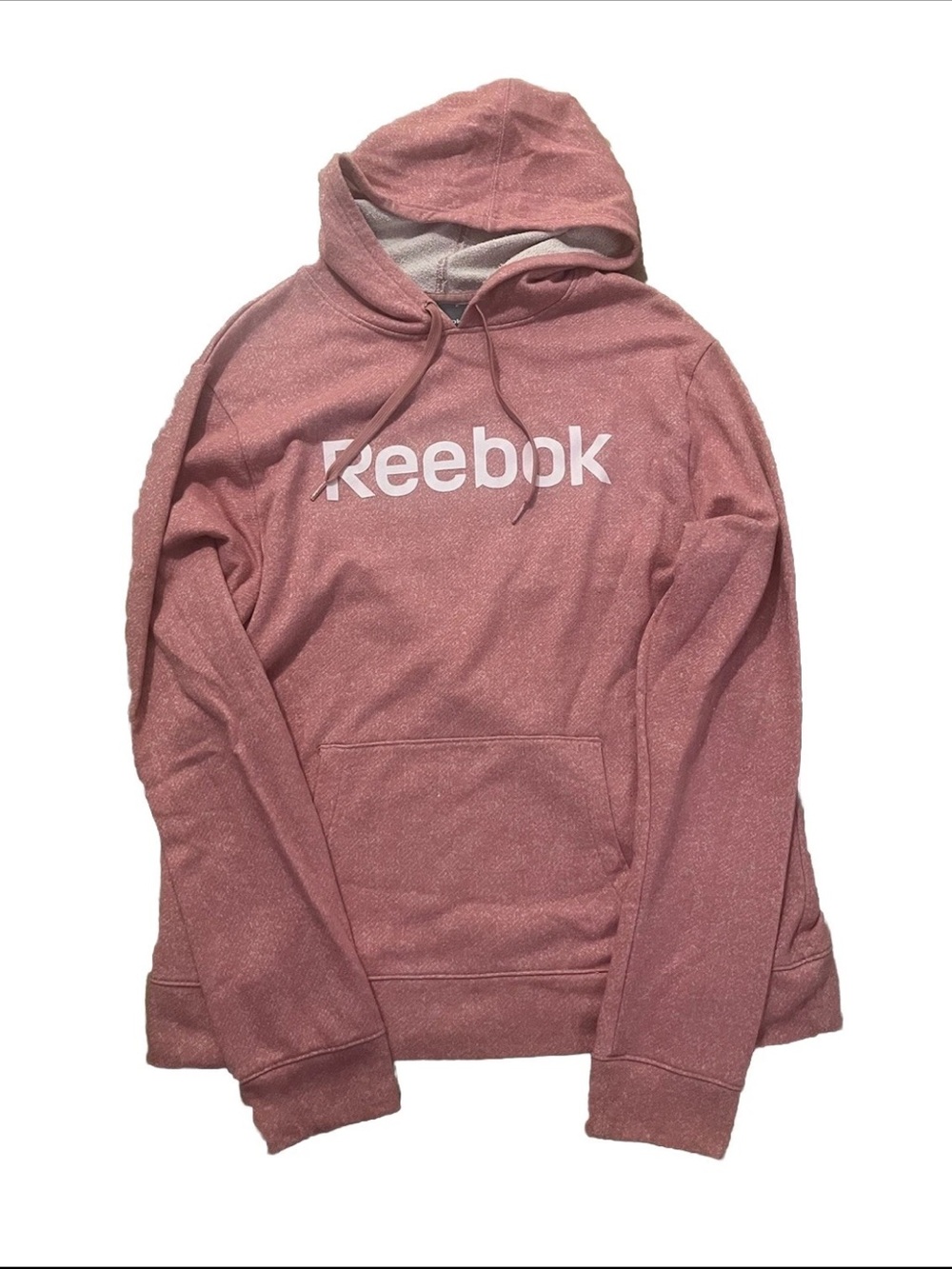 Reebok Dusty Rose Logo Pullover Hoodie Size XL
